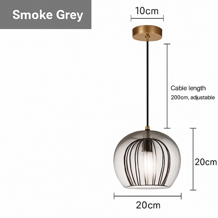 Suspension boule nordique moderne en verre créative — LZ4X9T2