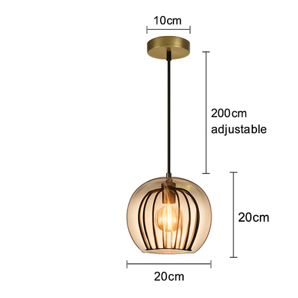 Suspension boule nordique moderne en verre créative — LZ4X9T2