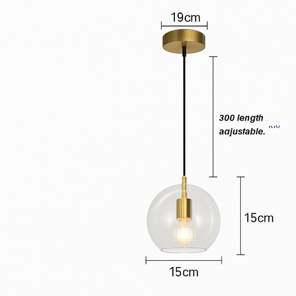 Suspension boule nordique moderne en verre créative — LZ4X9T2