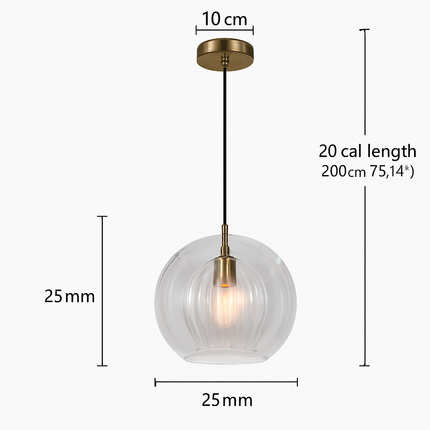 Suspension boule nordique moderne en verre créative — LZ4X9T2