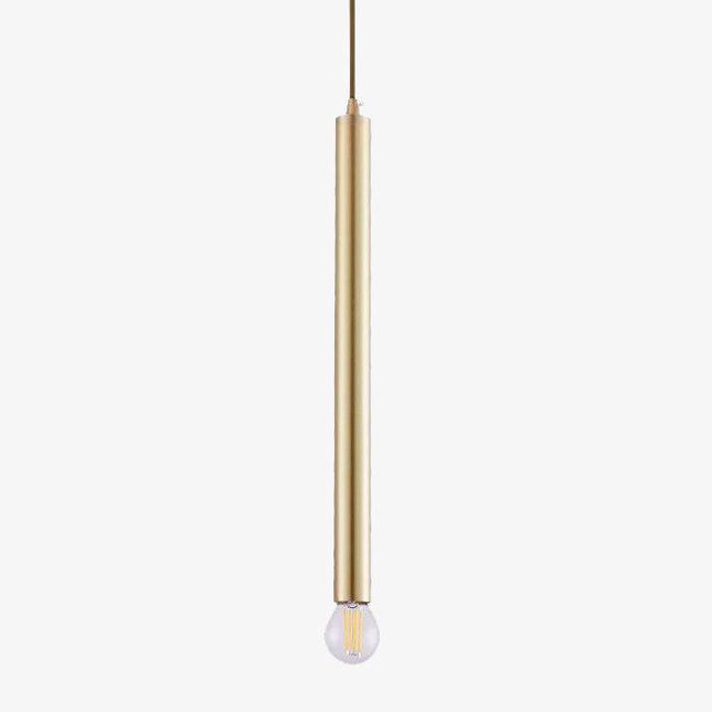 Suspension design cylindre doré à LED Simple