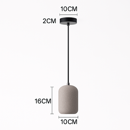 Suspension cylindrique LED effet terrazzo en ciment — LZ4X9D2