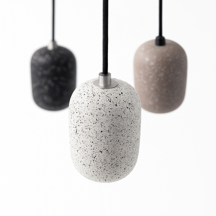 Suspension cylindrique LED effet terrazzo en ciment — LZ4X9D2