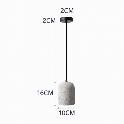 Suspension cylindrique LED effet terrazzo en ciment — LZ4X9D2