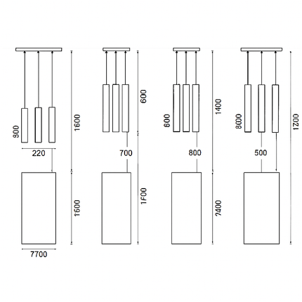 Suspension design cylindrique à LED Cob