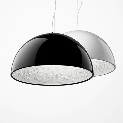 Suspension demi-sphère avec gravure florale intérieure — LZ4P9XQ