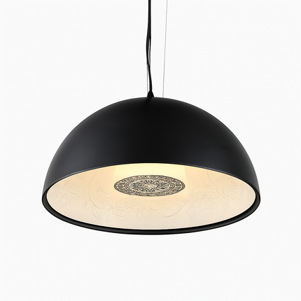 Suspension demi-sphère avec gravure florale intérieure — LZ4P9XQ