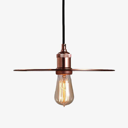 Suspension design disque chromé or rose