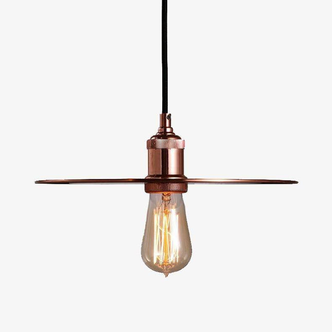 Suspension design disque chromé or rose