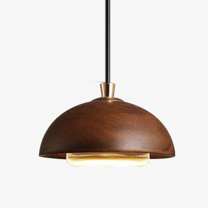 Suspension demi-boule en bois avec éclairage LED intégré — LZ4XJ9