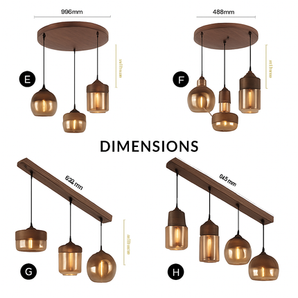 Suspension loft rétro en bois et verre — LZ4QX9J2