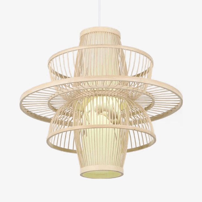 Suspension design en cage en bambou Farmhouse
