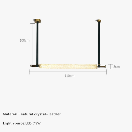 Suspension en cristal naturel avec ceinture en cuir — LZ4G7XQ