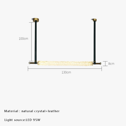 Suspension en cristal naturel avec ceinture en cuir — LZ4G7XQ
