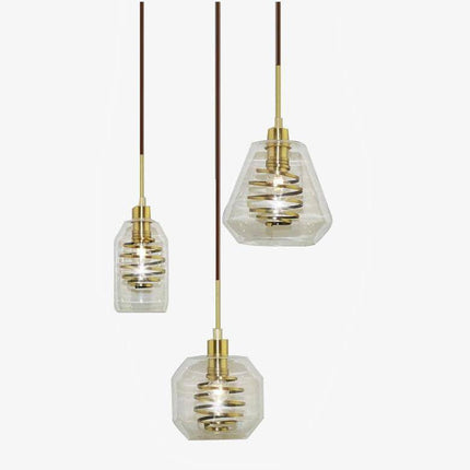 Suspension en verre avec spirale dorée design — LZ4N7Q2D
