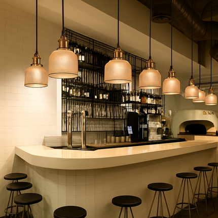 Suspension design en verre grainé style industriel Bowl