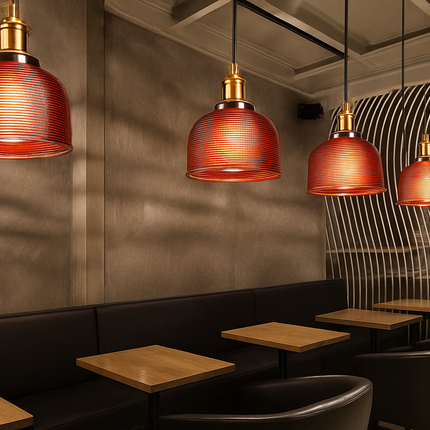Suspension design en verre grainé style industriel Bowl