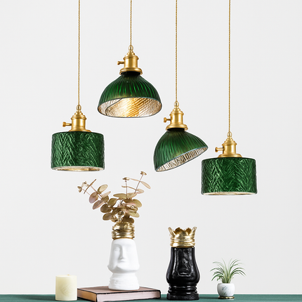 Suspension japonaise minimaliste en verre vert — LZ4P9XQ