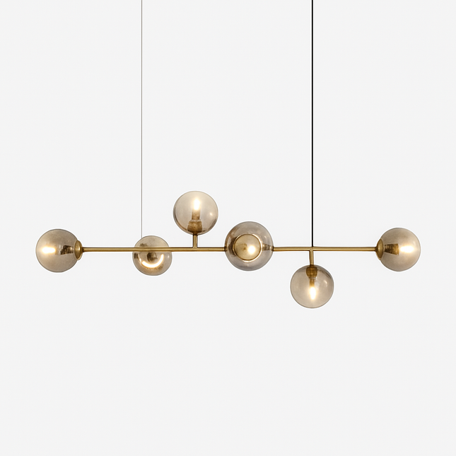 Suspension LED allongée avec plusieurs abat-jours en métal — LZ4X9P2
