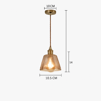 Suspension rétro avec abat-jour en verre ambré à LED — LZ4T9XJ