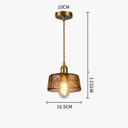 Suspension rétro avec abat-jour en verre ambré à LED — LZ4T9XJ