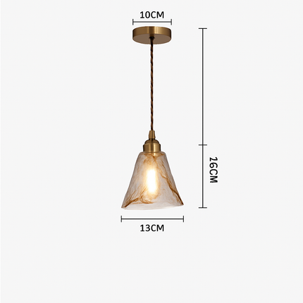 Suspension rétro avec abat-jour en verre ambré à LED — LZ4T9XJ