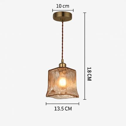 Suspension rétro avec abat-jour en verre ambré à LED — LZ4T9XJ