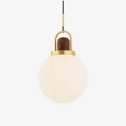 Suspension design en verre et métal doré avec boule LED — LZ4X9P2