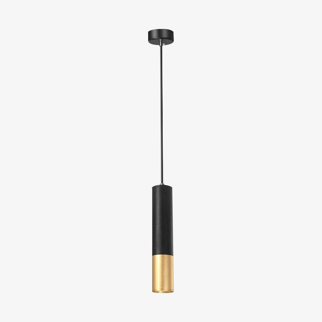 Suspension LED cylindre noir et doré design contemporain — LZ4X9M