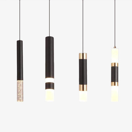 Suspension cylindrique LED en métal et verre Luisa — LZ4X9T