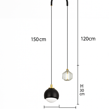 Suspension LED à double source lumineuse Thea — LZ4X9P