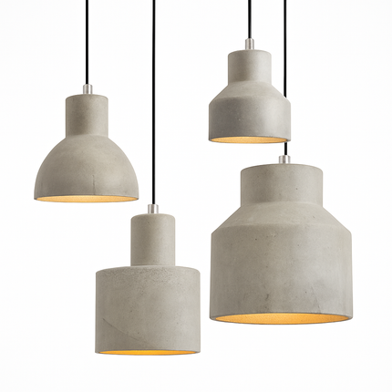 Suspension design en ciment LED aux formes variées — LZ4P9XQ