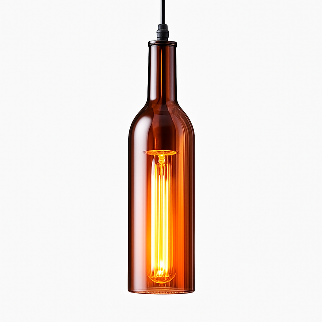 Suspension LED design en verre coloré en forme de bouteille — LZ4X9P2