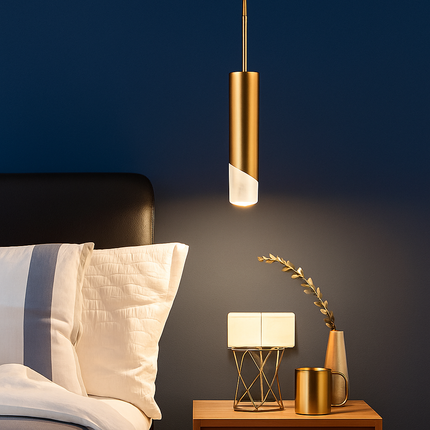 Suspension cylindrique LED en métal style loft — LZ4X9P2