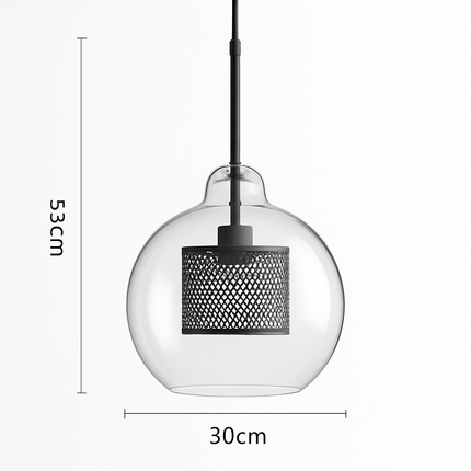 Suspension LED en verre avec lampe finition dorée — LZ4Q7M2