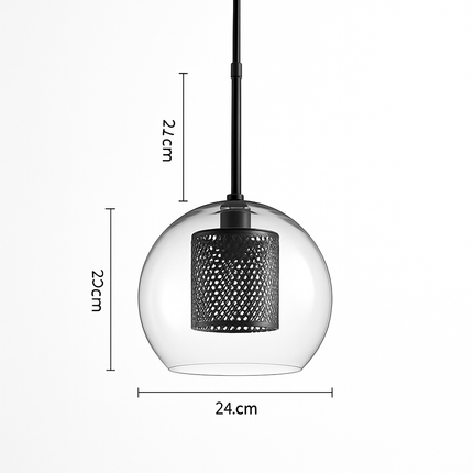 Suspension LED en verre avec lampe finition dorée — LZ4Q7M2