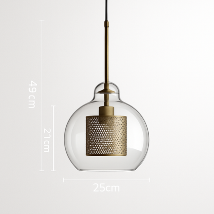 Suspension LED en verre avec lampe finition dorée — LZ4Q7M2