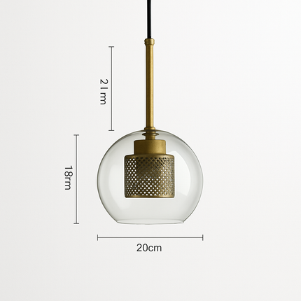 Suspension LED en verre avec lampe finition dorée — LZ4Q7M2