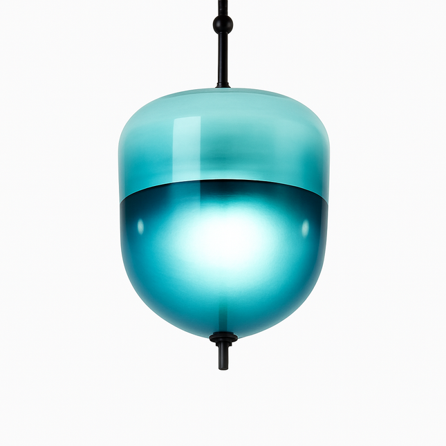 Suspension LED en verre bleu aux formes variées — LZ4X9QJ