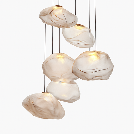Suspension design à LED en verre soufflé style hang