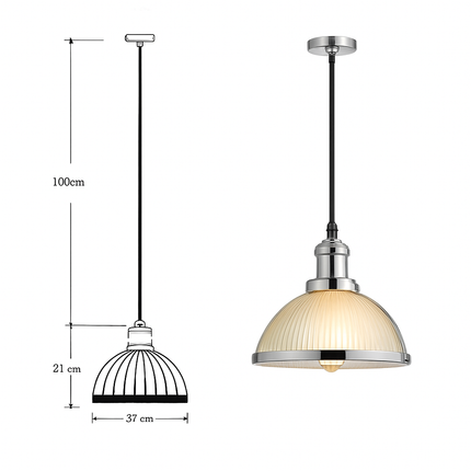 Suspension LED en verre style loft industriel — LZ4X9M2