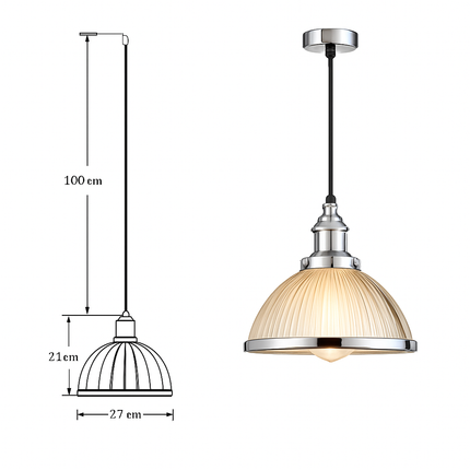 Suspension LED en verre style loft industriel — LZ4X9M2