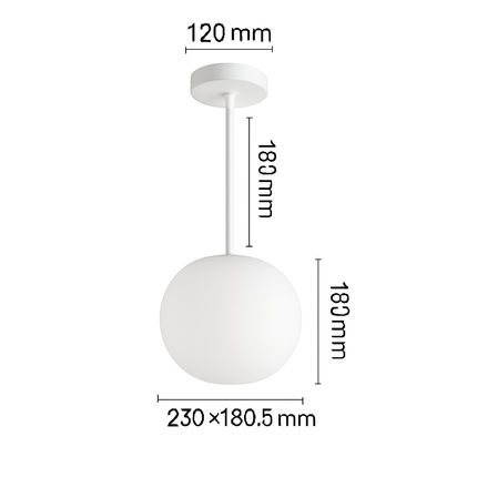 Suspension design LED ovale en verre blanc — LZ4M9X2