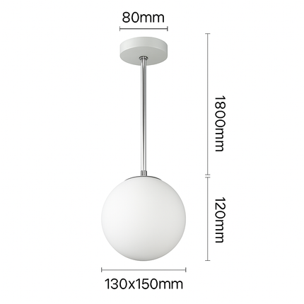 Suspension design LED ovale en verre blanc — LZ4M9X2