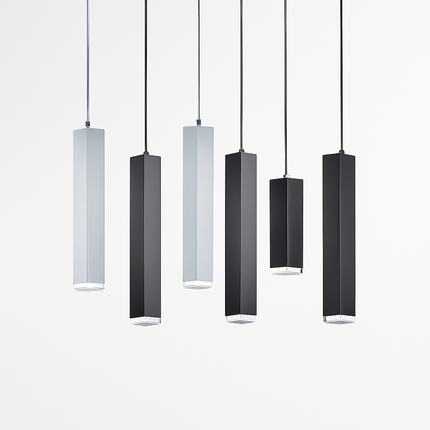 Suspension design LED rectangulaire (noir ou blanc)