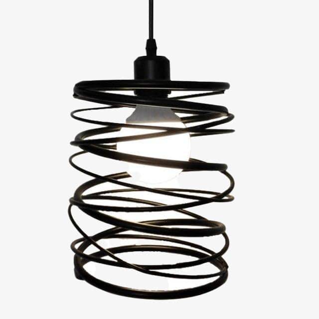 Suspension LED style tourbillon en métal noir — LZ4X9Q