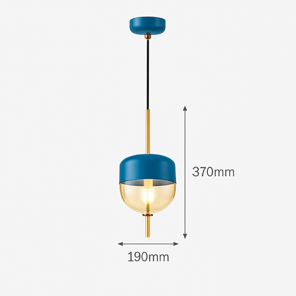 Suspension en verre bleu forme goutte au design moderne — LZ4X9M