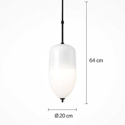 Suspension en verre bleu forme goutte au design moderne — LZ4X9M