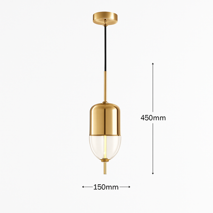 Suspension en verre bleu forme goutte au design moderne — LZ4X9M