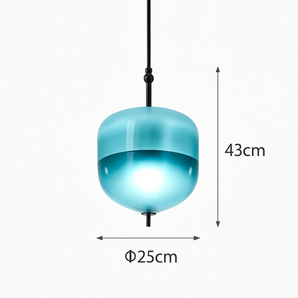 Suspension en verre bleu forme goutte au design moderne — LZ4X9M